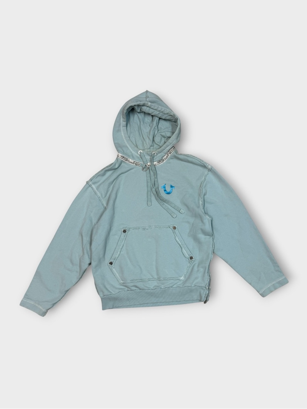 True Religion Blue Airbrush Graphic Hoodie “Exactly What You Think It Is”